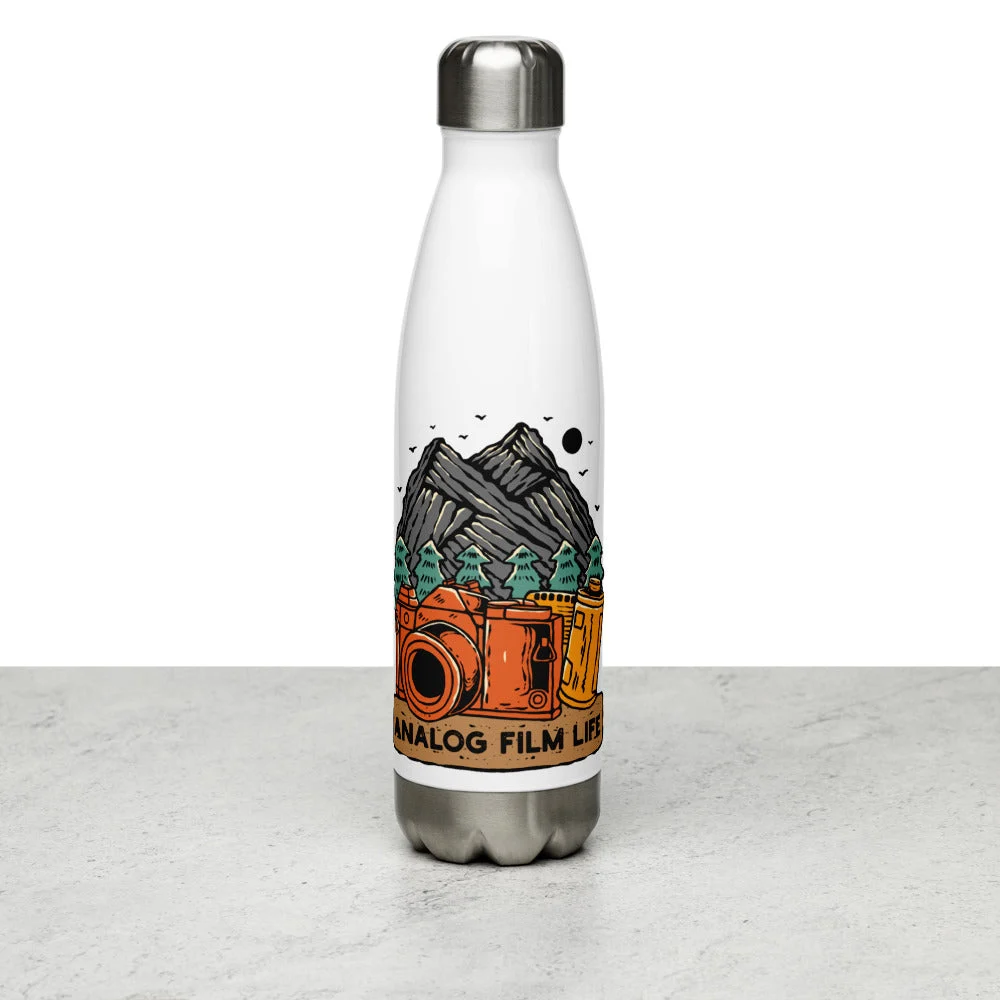 Analog Film Life Stainless Steel Water Bottle
