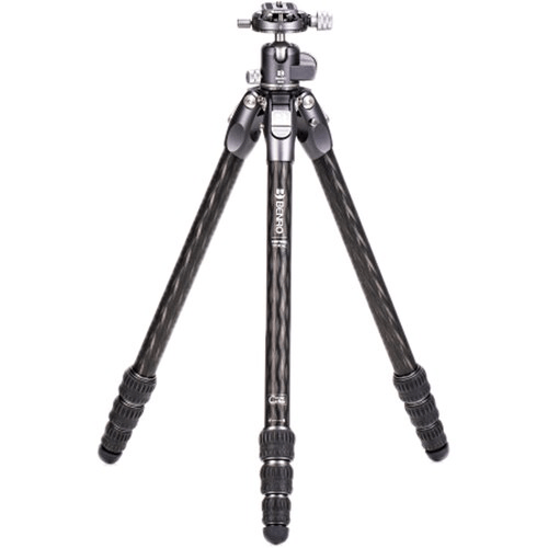 Benro Tortoise Columnless Carbon Fiber One Series Tripod with GX25 Ballhead, 3 Leg Sections, Twist Leg Locks, Padded Carrying Case
