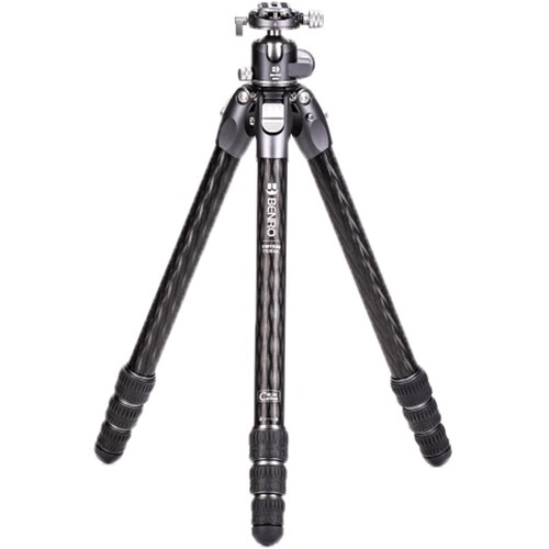 Benro Tortoise Columnless Carbon Fiber Three Series Tripod with GX35 Ballhead, 4 Leg Sections, Twist Leg Locks, Padded Carrying Case (TTOR34CGX35)