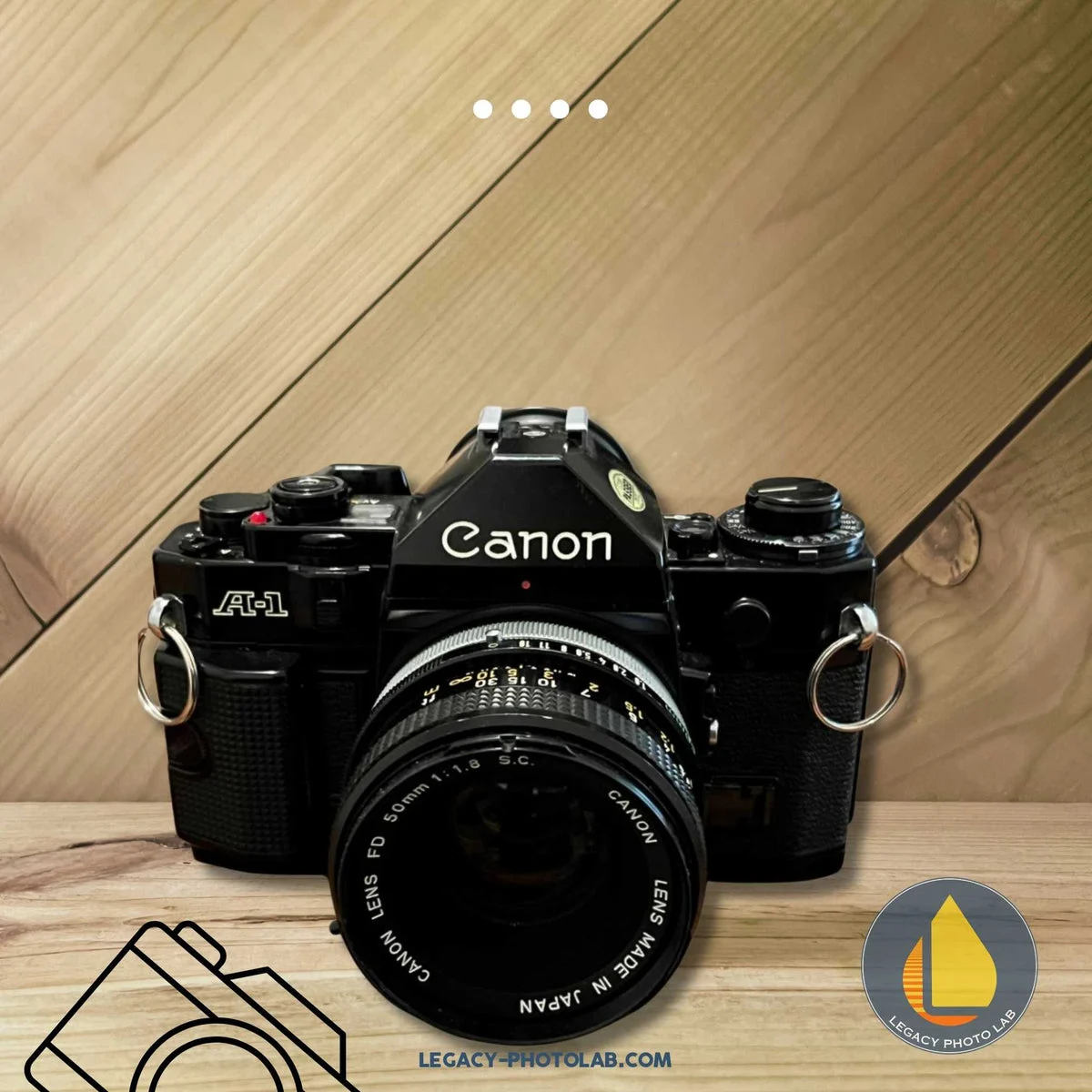 Canon A-1 SLR with FD 50mm f/1.8 Body Serial # 967386