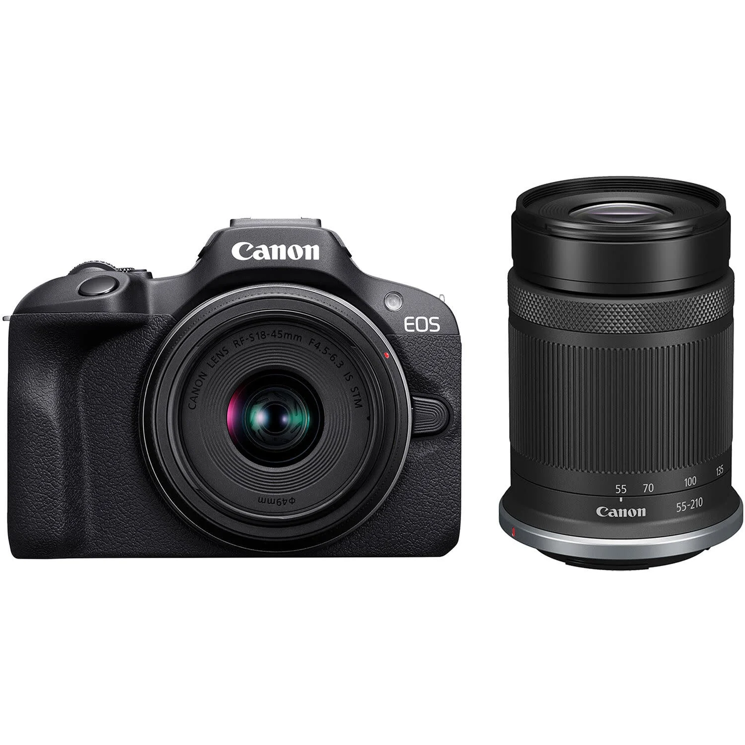 Canon EOS R100 APS-C Mirrorless R-Series Camera with RF-S 18-45mm & 55-210 2-Lens Kit