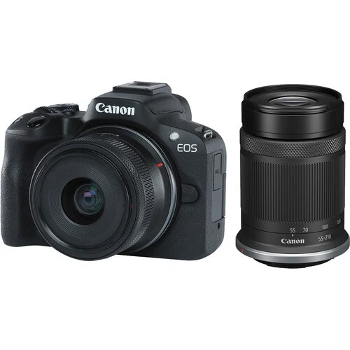Canon EOS R50 With RF-S 18-45 f/4.5-6.3 Lens & RF-S 55-210 f/5-7.1 - Black