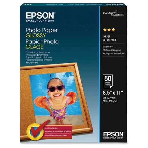 Epson Glossy Photo Paper - 8.5x11" 50 Sheets