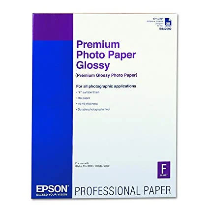Epson Premium Photo Paper Glossy - 17x22" 25 Sheets