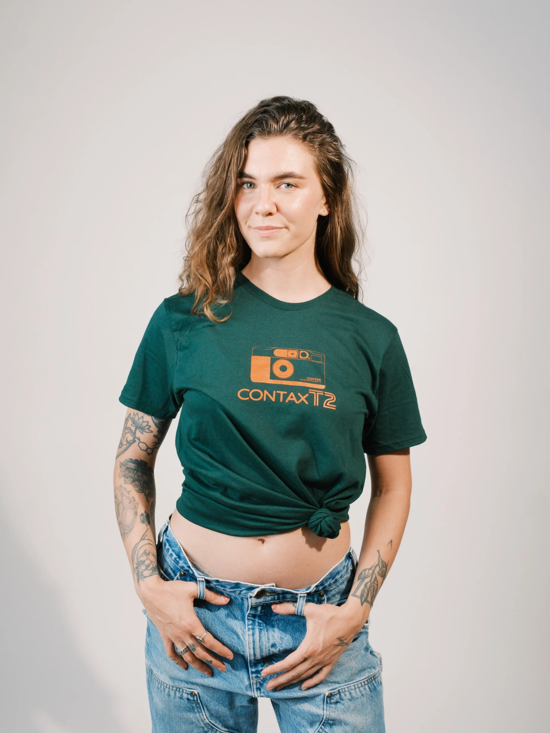 Film Camera Tee - Contax T2 - Forest Green