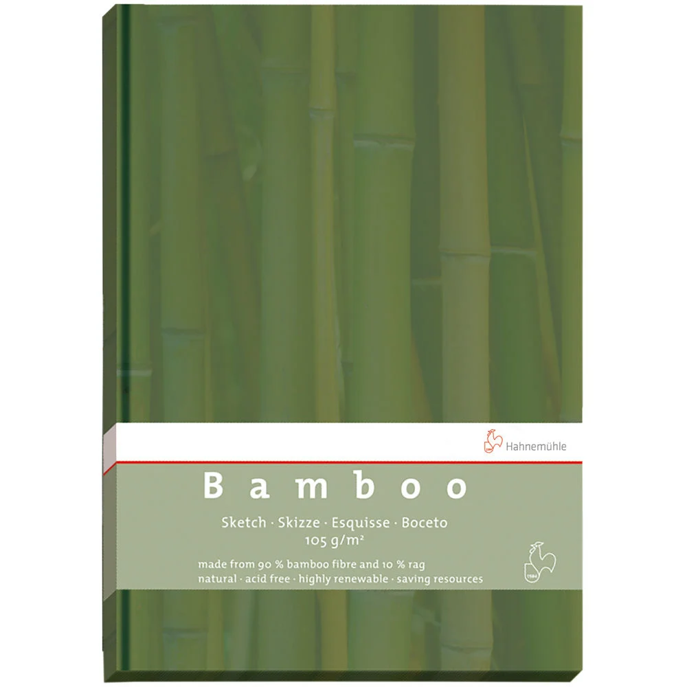 Hahnemühle Bamboo Sketch Book, 105gsm 11.69" 8.27" (A4 size), green cover, 64 sheets