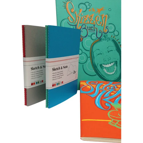 Hahnemuhle Gray/Pink stitch-bound booklet (2pk) 8.27 x 11.69 -125gsm