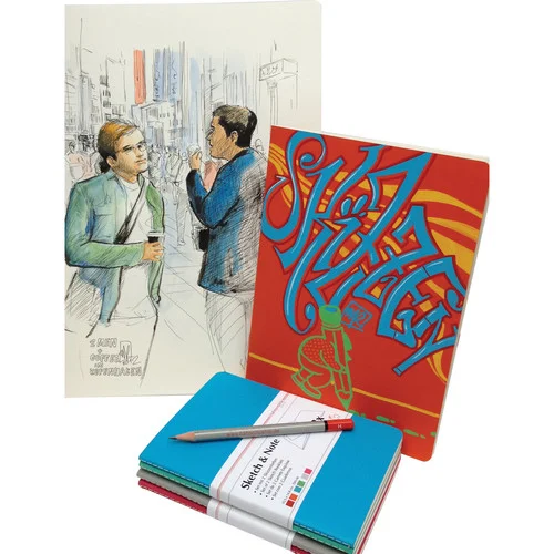Hahnemuhle Red/Orange stitch-bound booklet (2pk) - 8.27 x 11.69 - 125gsm