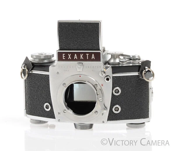 Ihagee Dresden Exakta VX IIa Chrome 35mm Camera w/ Waist Level Finder[EXC]