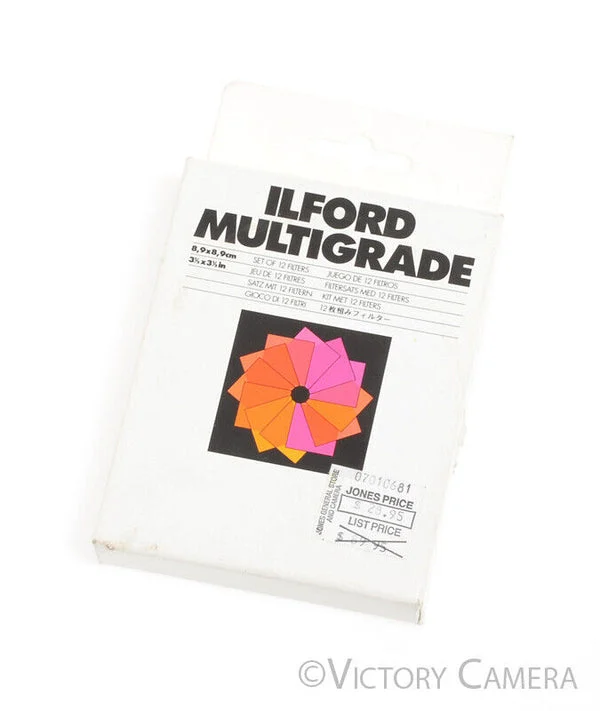 Ilford Multigrade 8.9cm x 8.9cm (3 1/2" x 3 1/2" in) Set of 12 Filters [EXC]