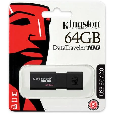 Kingston 64GB Data Traveler 100 USB 3.0 Flash Drive