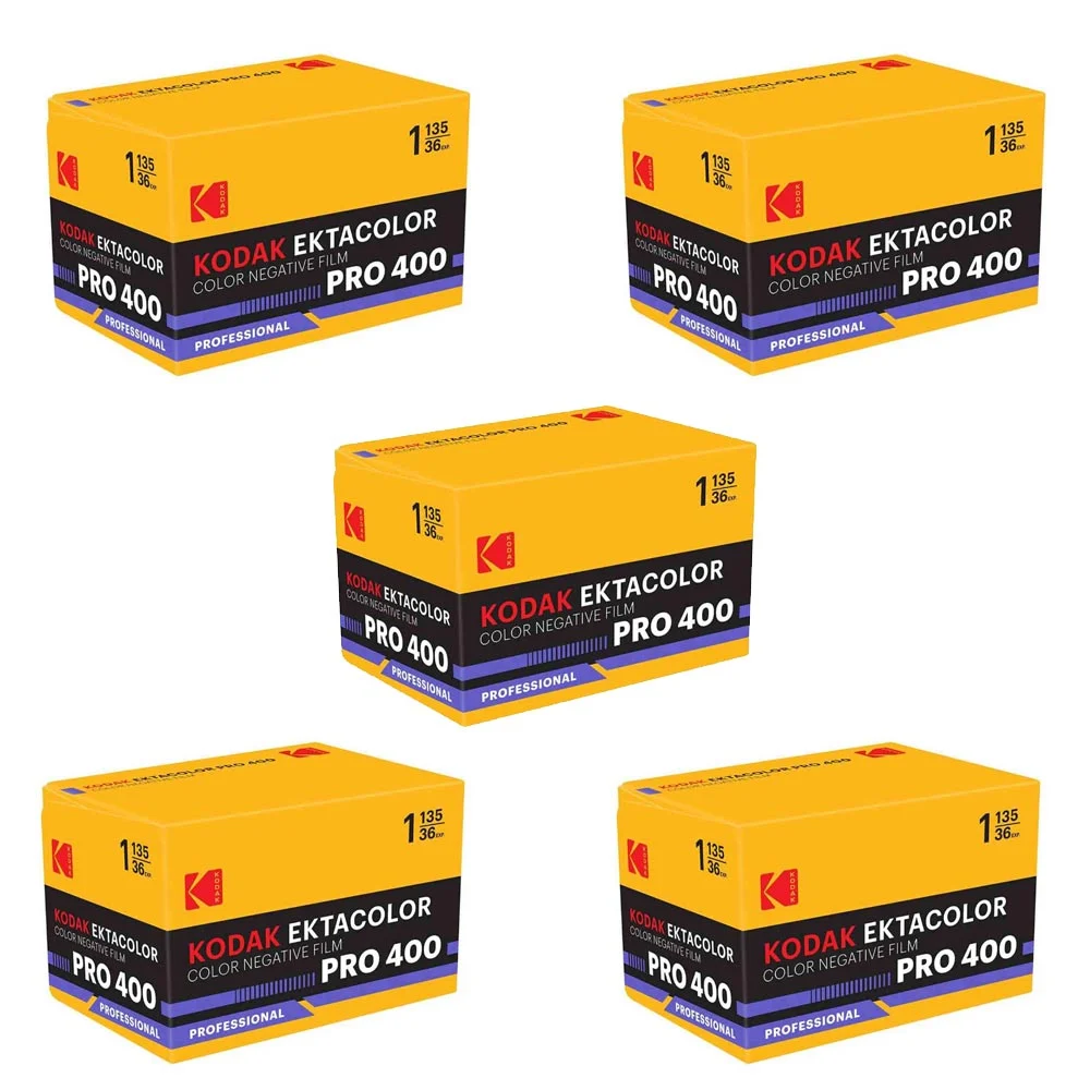 Kodak Ektacolor Pro 400 35mm Color Film Roll, 36 Exposures, 5 Pack
