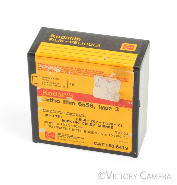 Kodak Kodalith Ortho Film 6556 Type 3 35mm 100' (30.5m) Expired 1991 [EXC]