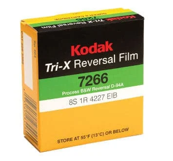 Kodak Tri-X Black-and-White Reversal Super 8 Movie Film- 7266 - 50' Roll