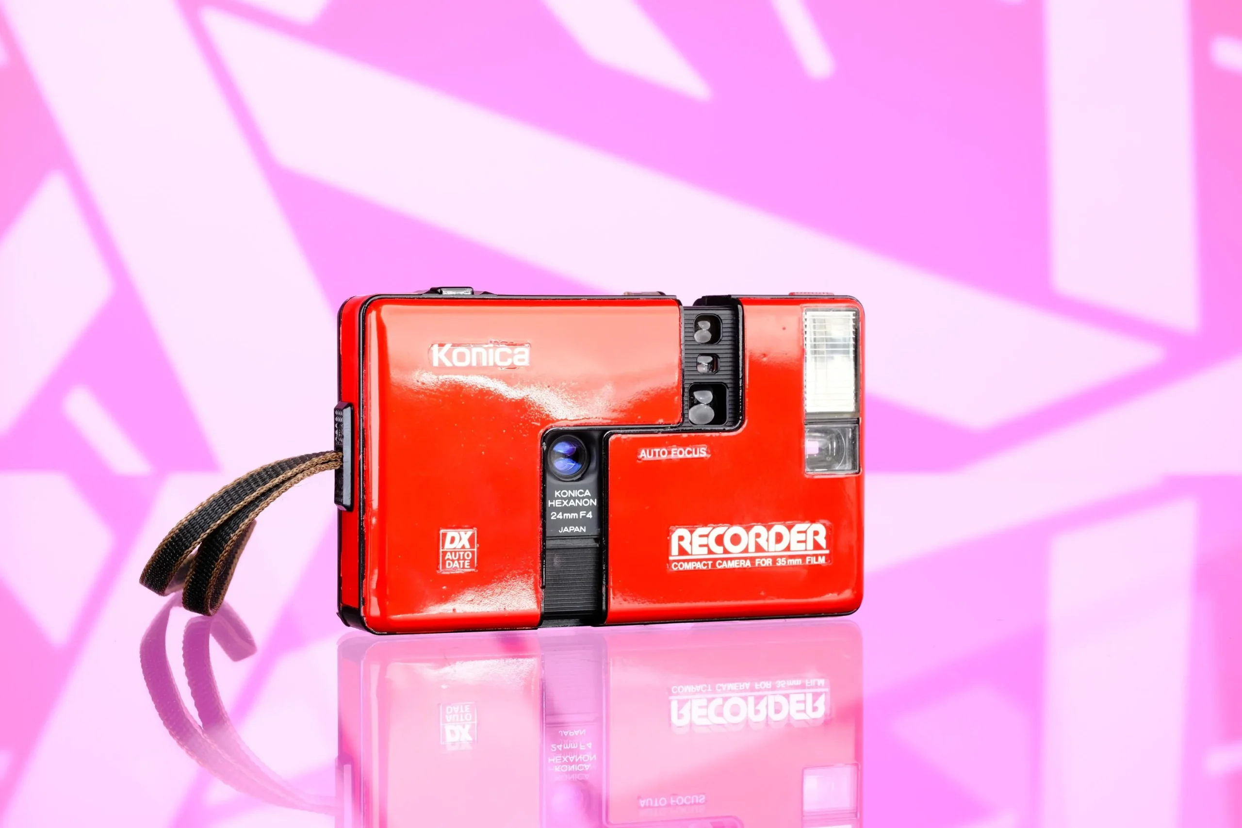 Konica Recorder 35mm Half Frame Point & Shoot Camera - Red