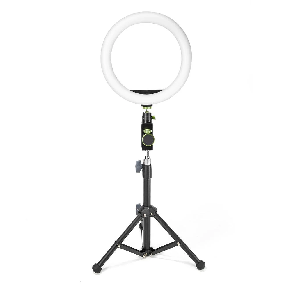 LanParte Starter 10" LED Ring Light Kit with Stand & Smartphone Holder