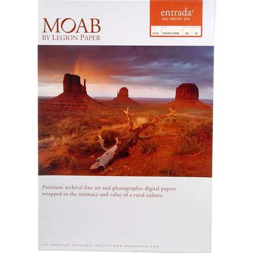 Moab Entrada Rag Bright 300 Paper - 13x19" 25 Sheets