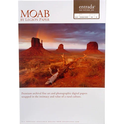 Moab Entrada Rag Natural 300 Paper - 13x19" 25 Sheets