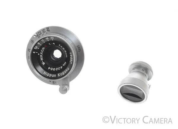 Nikon W-Nikkor-C 2.5cm F4 LTM Leica Mount Lens Clean with Finder [Good]