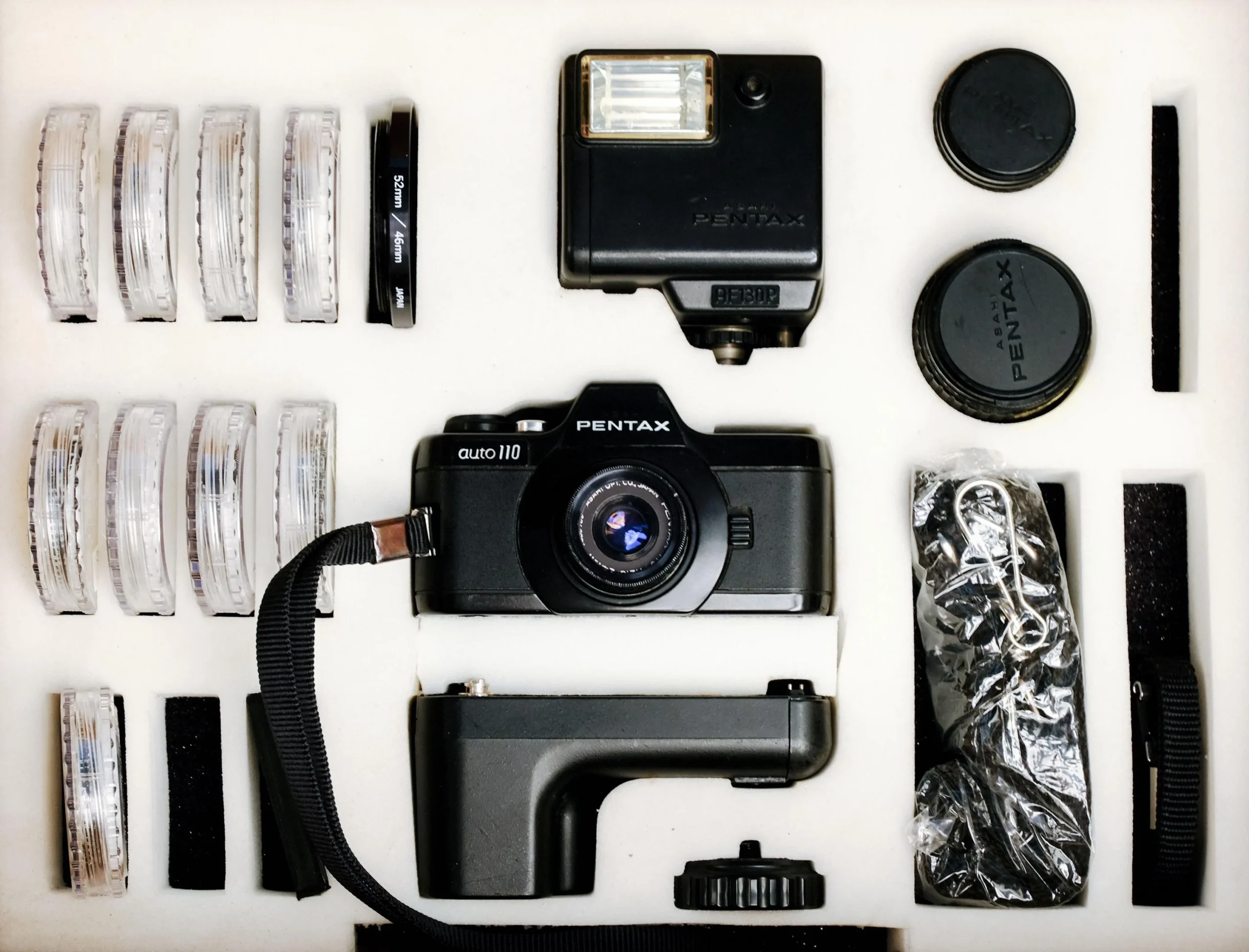Pentax Auto 110 Super SLR Film Camera Kit w/ 18mm, 24mm, 50mm Lenses Exc!