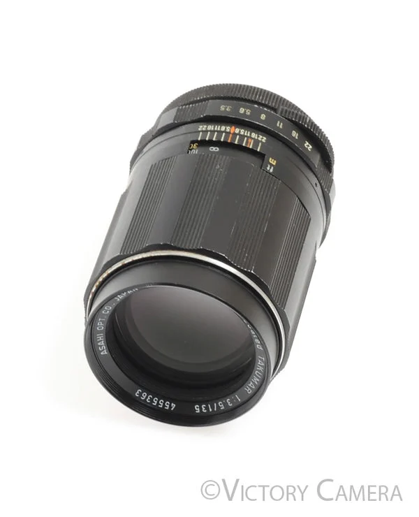 Pentax Super-Takumar 135mm f3.5 m42 Screw Mount Lens w/ Hood[EXC+]