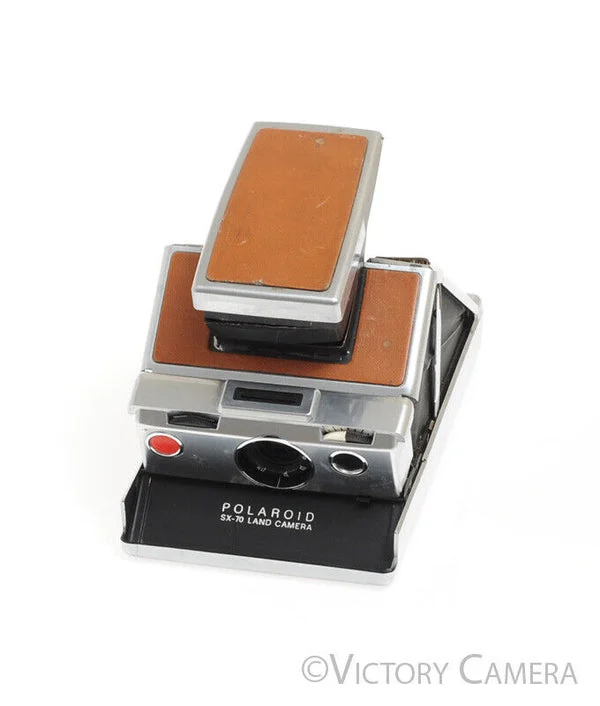 Polaroid SX-70 Land Camera Chrome & Leather Camera -Parts / Repair- [BAR]