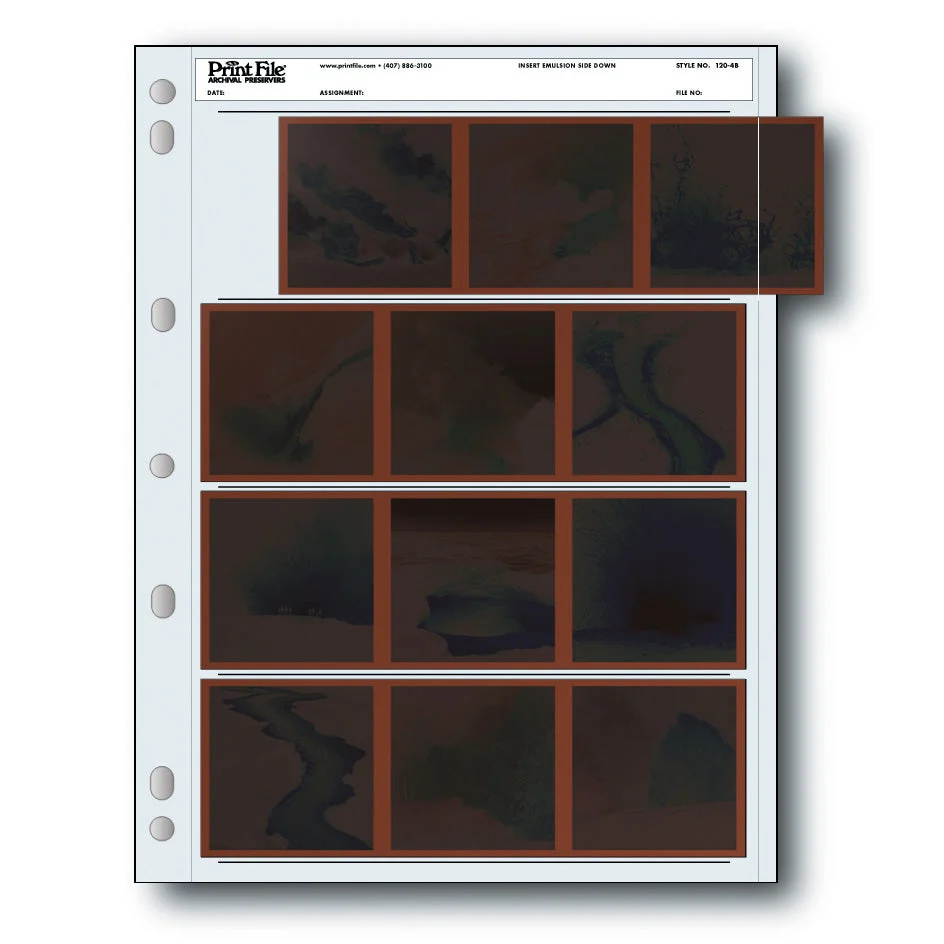 Print File 120-4B Archival Storage Negative Pages - 25 Pack