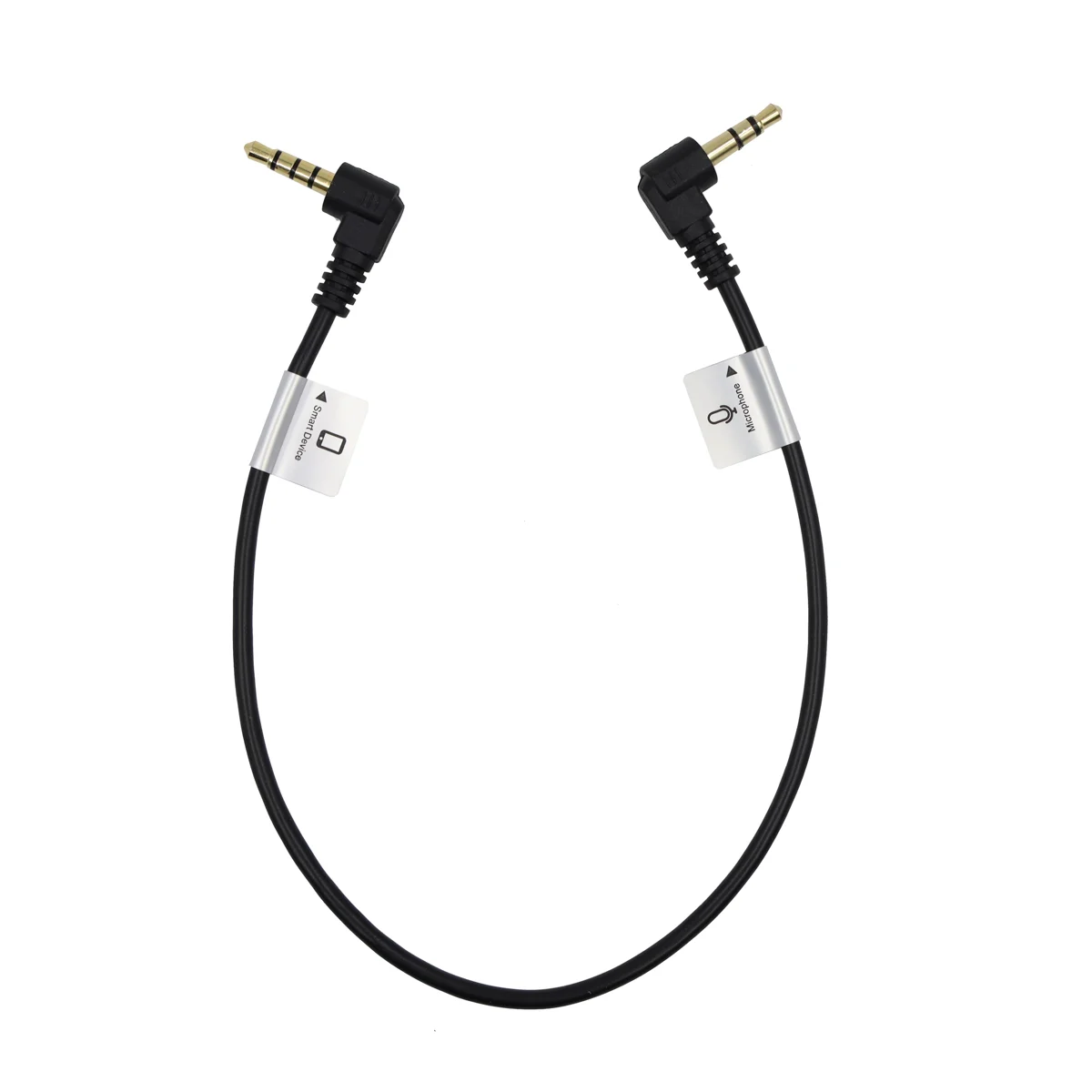 ProMaster Audio Cable 3.5mm TRRS male Rt-Ang-3.5mm TRS male Rt-Ang-1′ straight