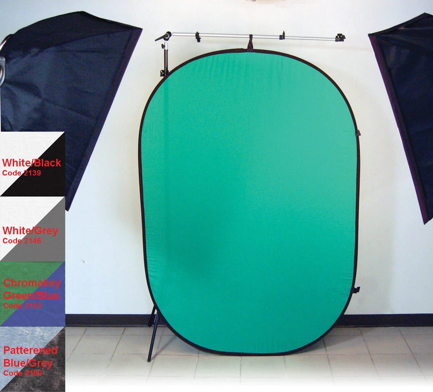 ProMaster Solid Pop-Up Background 6’x7′ – Black / White