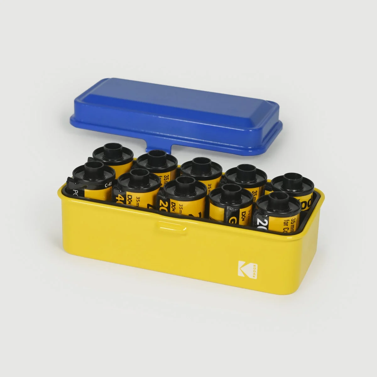 Reto Kodak 120 / 35mm Film Case - Blue Lid / Yellow Body