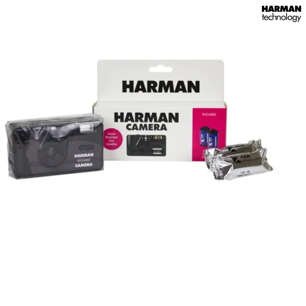 REUSABLE KENTMERE HARMAN FILM CAMERA, 35MMWITH 2 ROLLS OF KENTMERE FILM