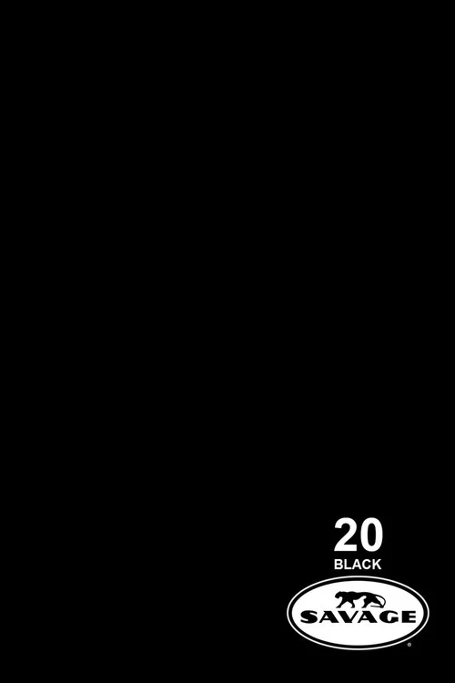 Savage Widetone Background Paper 107 Inch x 12 Yard Roll - #20 Black