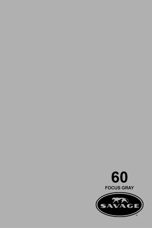 Savage Widetone Background Paper 107 Inch x 12 Yard Roll - #60 Focus Gray