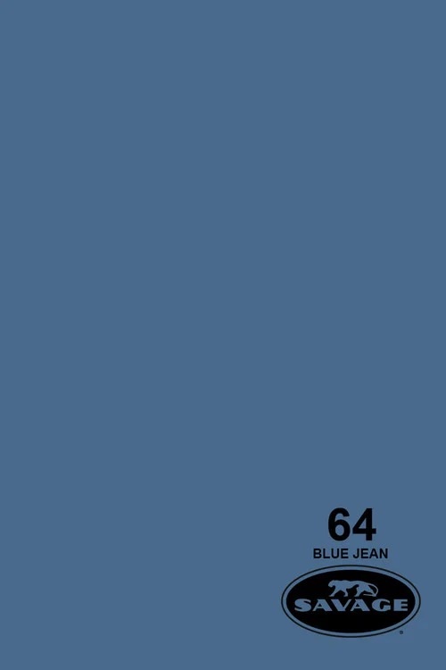 Savage Widetone Background Paper 107 Inch x 12 Yard Roll - #64 Blue Jean