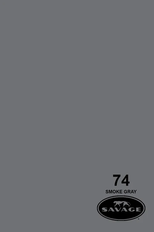Savage Widetone Background Paper 107 Inch x 12 Yard Roll - #74 Smoke Gray