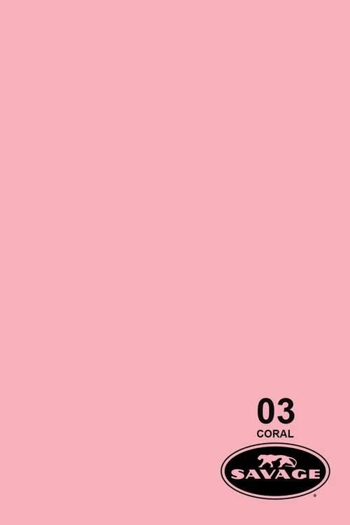 Savage Widetone Background Paper 53 Inch x 12 Yard Roll - #03 Coral