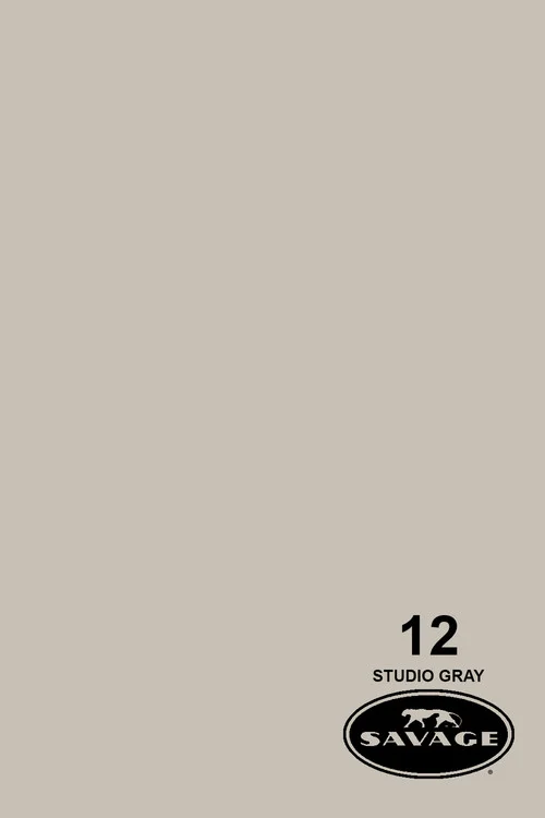Savage Widetone Background Paper 53 Inch x 12 Yard Roll - #12 Studio Gray