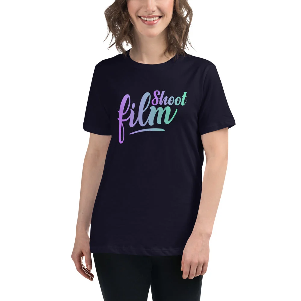 Shoot Film Color Cursive Women's Relaxed T-Shirt