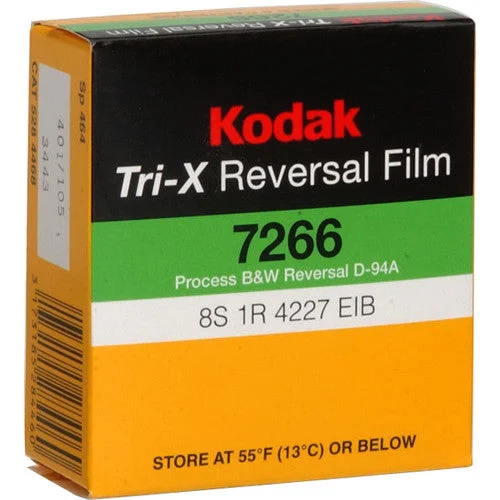 Super 8, 50' Roll Kodak Tri-X Black-and-White Reversal Film #7266
