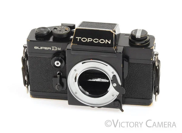 Topcon Super DM Black 35mm Camera Body w/ Prism Finder -No Meter- [EXC-]