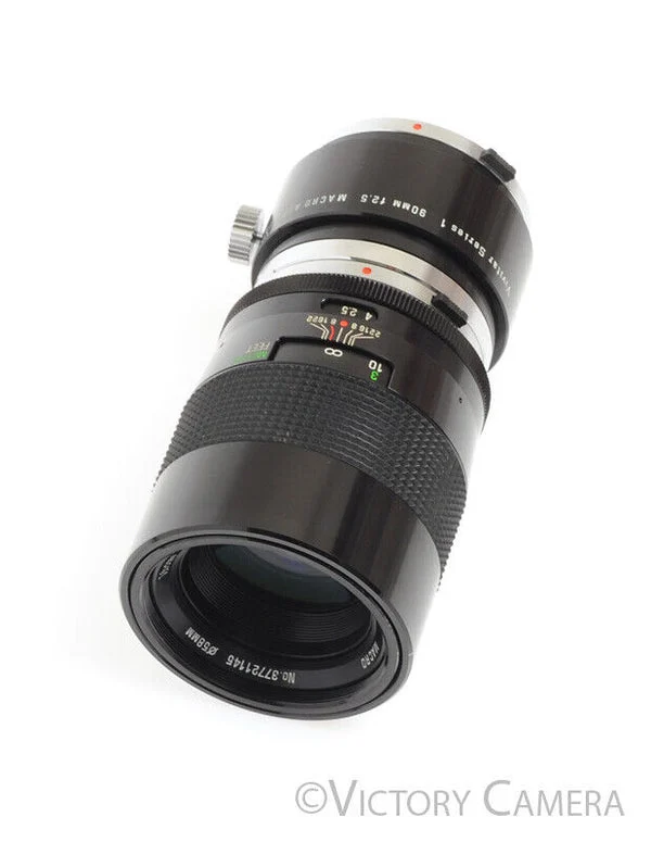 Vivitar Series 1 90mm f2.5 Macro Lens w/ Matched Macro Adapter for Olympus OM [EXC]