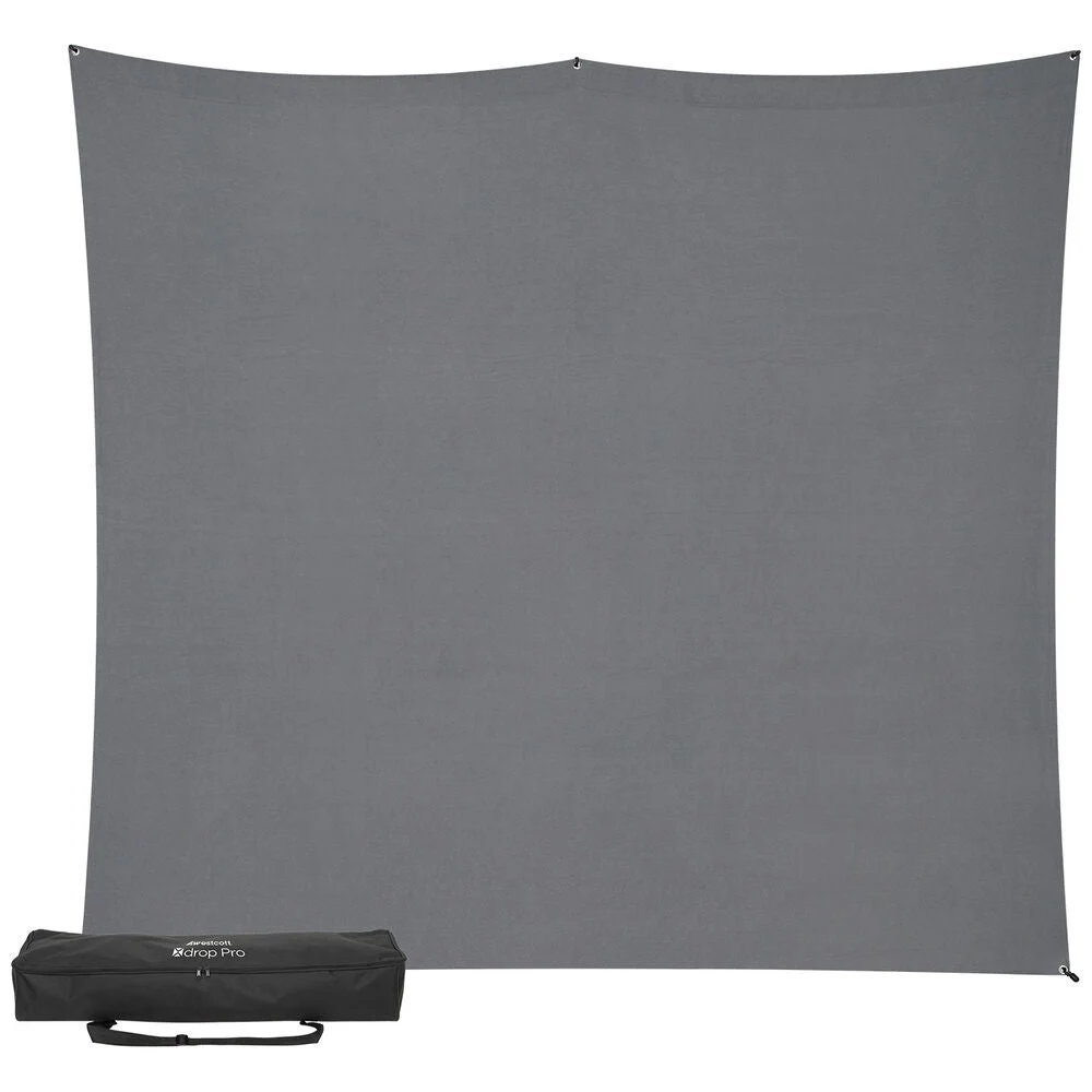 Westcott X-Drop Pro Fabric Backdrop Kit | Neutral Gray, 8 x 8'