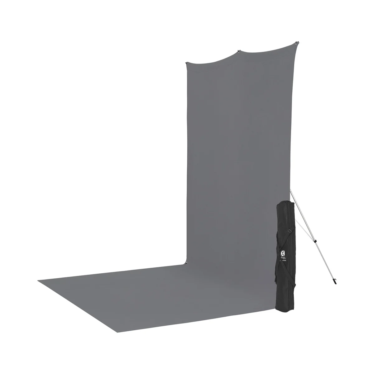 Westcott X-Drop Wrinkle-Resistant Sweep Backdrop Kit, 5' x 12' - Neutral Gray